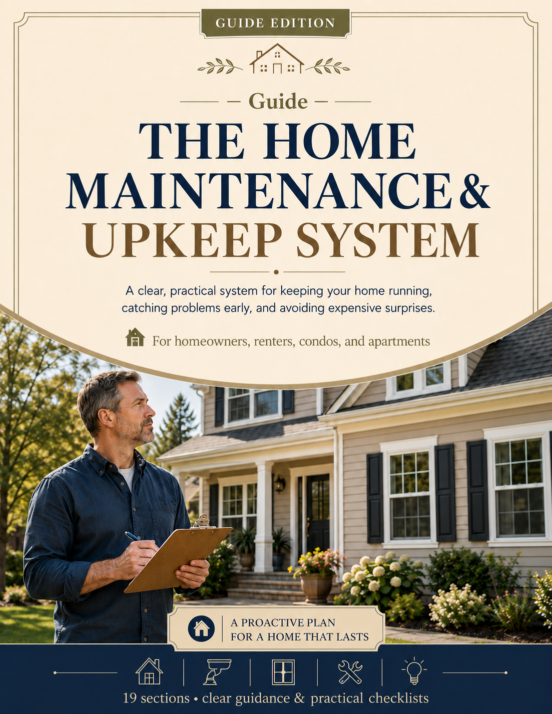 The Home Maintenance & Upkeep System interactive PDF guide cover