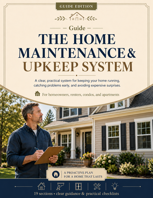 The Home Maintenance & Upkeep System interactive PDF guide cover